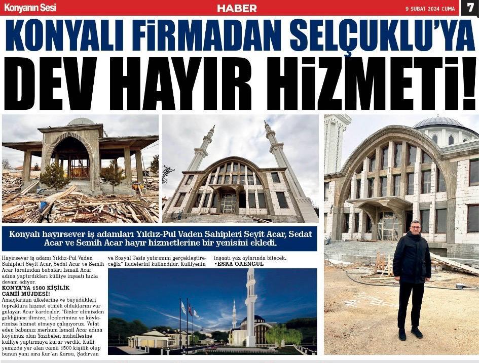 Konyalı Firmadan Selçuklu'ya Dev Hayır Hizmeti!